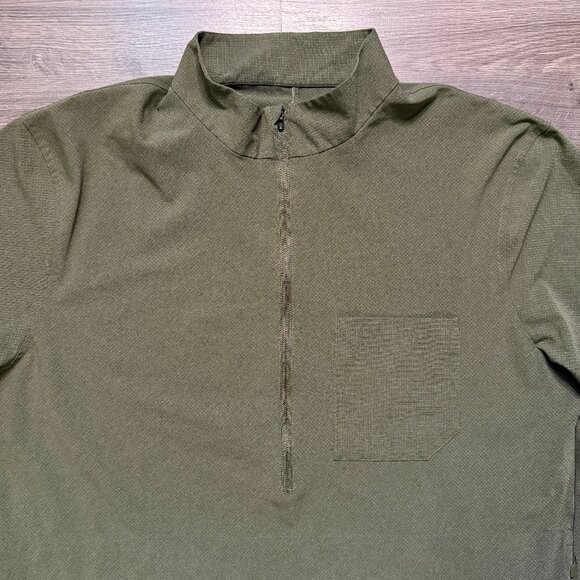 Lululemon Men's WovenAir Half-Zip - Dark Green - Picture 3 of 6